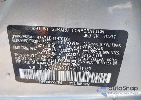2018 Subaru Crosstrek 2.0I Limited from USA, damaged, VIN JF2GTAMC0JH211882